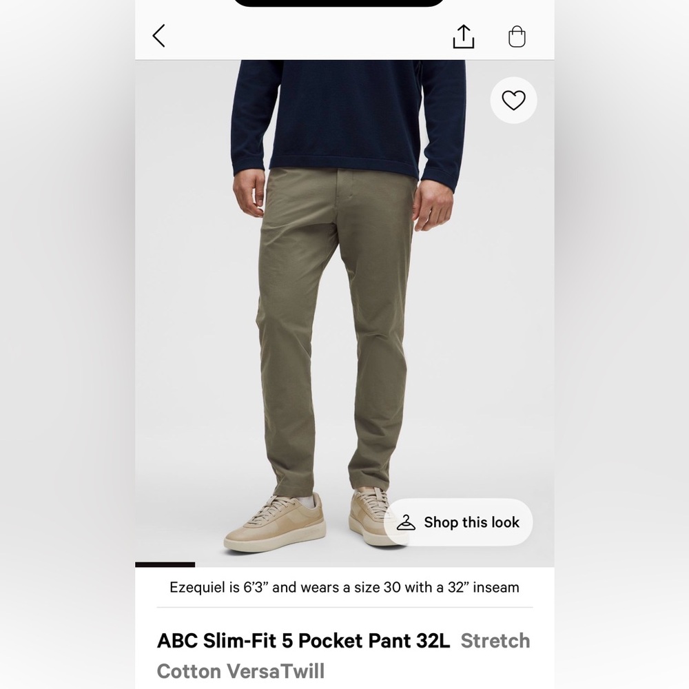 ABC Slim-Fit 5 Pocket Pant 32L